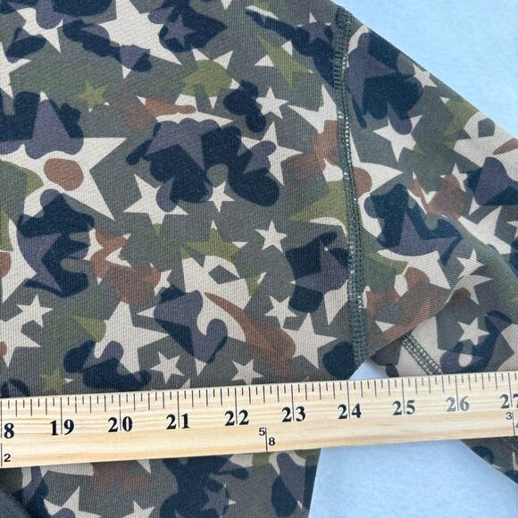 Converse Crop Sweatshirt Womens Size M Hoodie Olive Star Camouflage Hooded - Picture 7 of 10